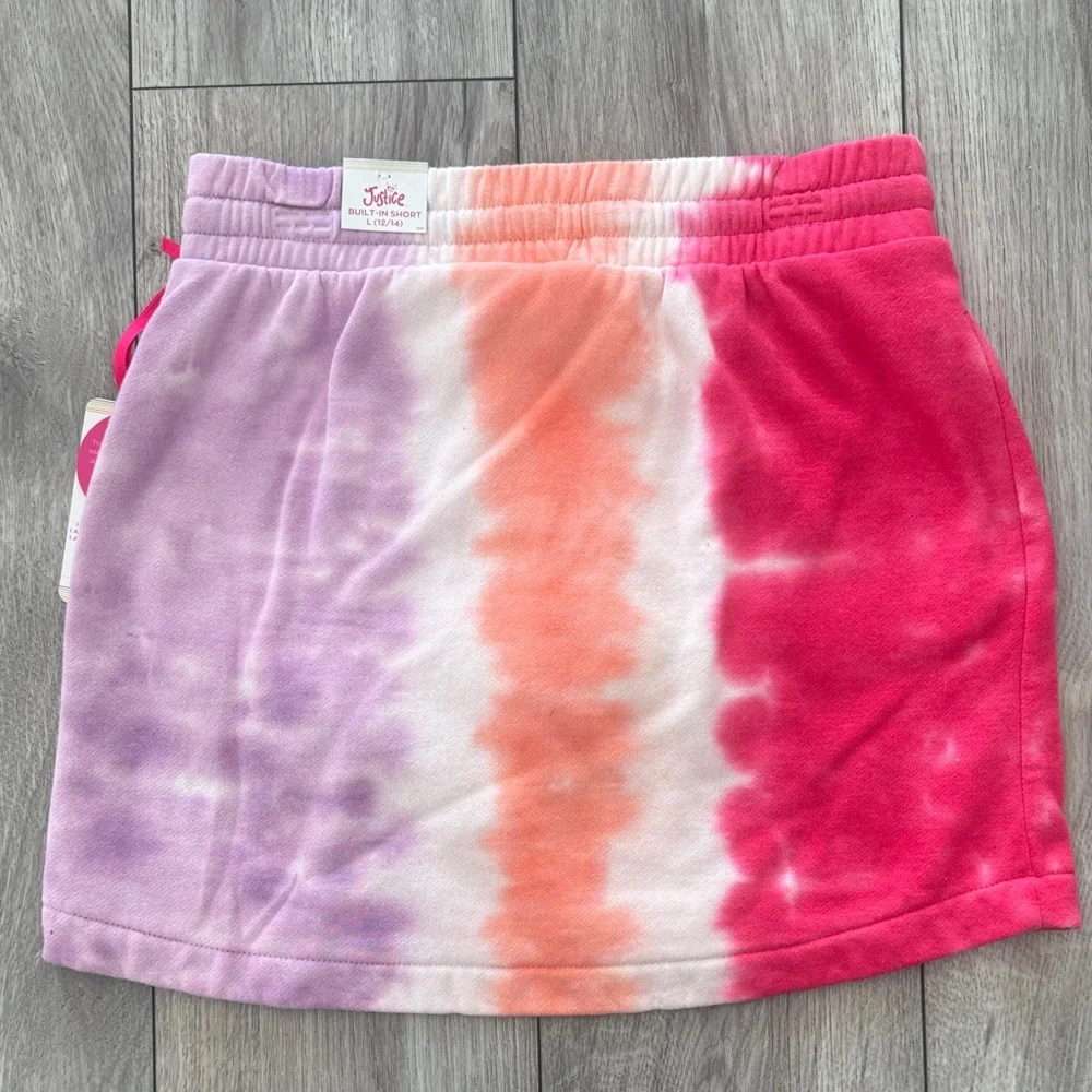 Justice Pink and‎ Purple Tie-Dye Skirt